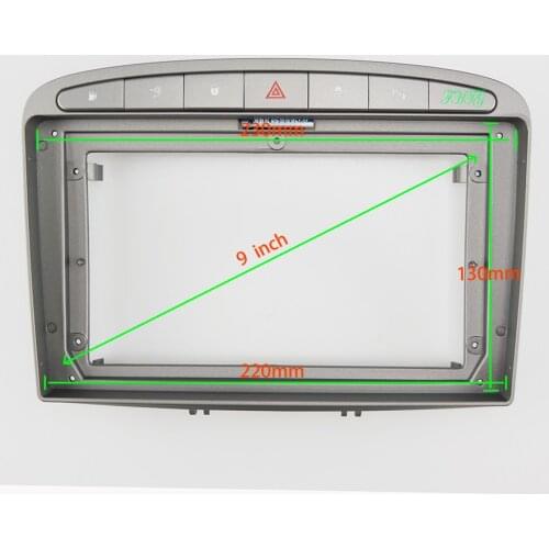 9 INCH Car Audio Frame GPS Navigation Fascia Panel Car dvd Plastic Frame Fascia is suitable for 2007-2013 PEUGEOT 308/ 408