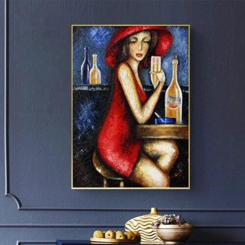 New DIY Diamond Painting Abstract woman drinking at the bar Rhinestones Diamond Mosaic Full Drill Embroidery Handmade Hobby P297