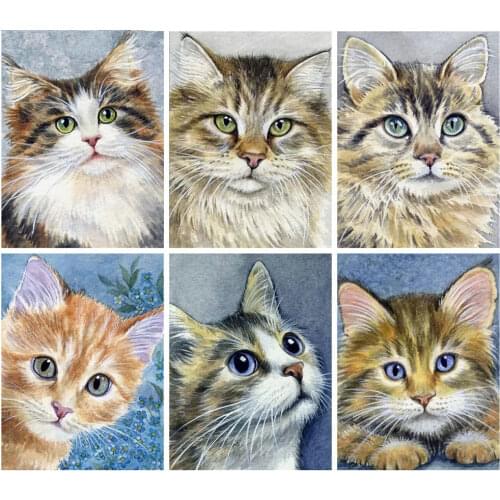 5D DIY Diamond Painting Full Cat Animals Diamond Embroidery Decorative Paintings Cross Stitch Kits Handicraft Needlework Art