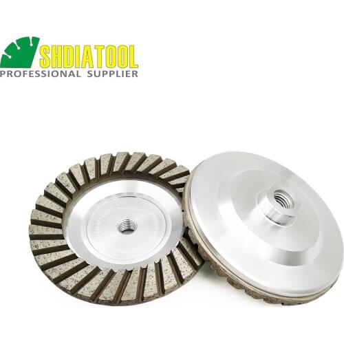 SHDIATOOL 2PK 5inch #50 Aluminum Based Diamond Grinding Cup Wheel M14 thread Diameter 125mm Grinding Wheel For Granite Concrete