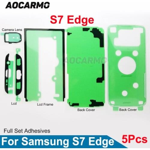 5Sets/Lot LCD Screen + Back Cover + Battery+Camera Lens Adhesive Full Set Sticker Tape For Samsung Galaxy S7 Edge GM-G935