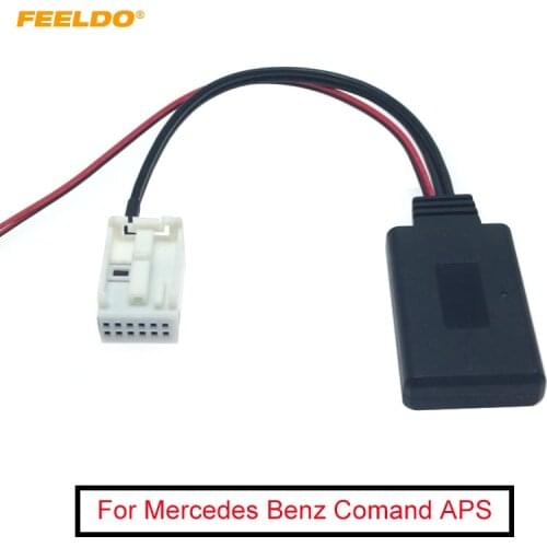 FEELDO Car Stereo Radio AUX Cable For Mercedes Benz Comand APS NTG CD20 30 50 Wireless Bluetooth Interface Audio AUX Adapter