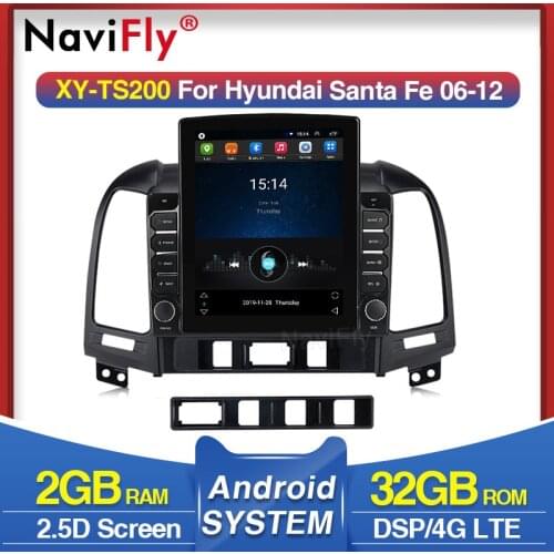 Navifly 9.7" Tesla style for Hyundai Santa Fe 2 2006 2012 Android video Car radio multimedia player navigation gps No 2 din DVD