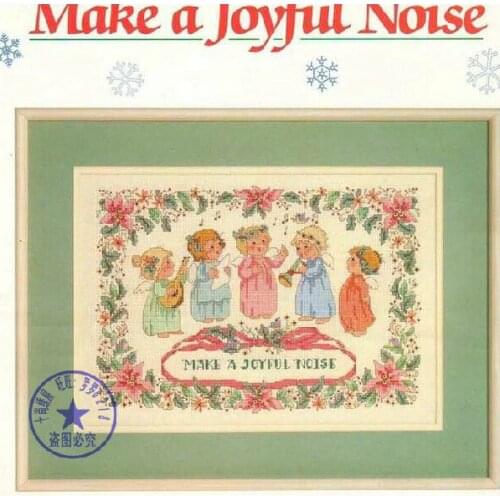 FREE Shipping Top Quality popular counted cross stitch kit make a joyful noise, 5 little choir angels church
