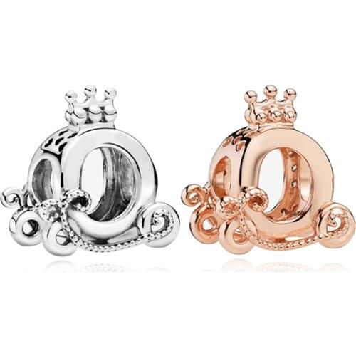 1Pcs New Cute Crown Car Pendant DIY Beads Suitable for Original Pandora Charm Bracelet Ladies Jewelry Making Gifts