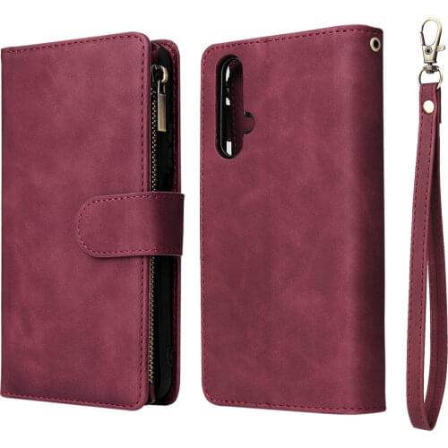 Nova5t Zipper Wallet Multifunction Case for Huawei Nova 5T Case Nova T5 5i Pro 6SE 7i Flip Cover Funda Huawei Nova 5 T Case Skin