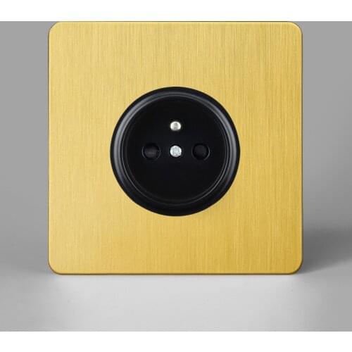 French Usb Outlet Wall Power Socket Stainless Steel Panel France Standard Electrical Sockets 16A 250V