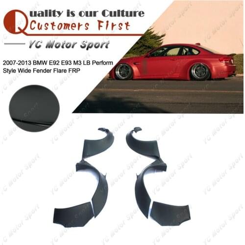 FRP Fiber Glass Fender Flare Kit 8pcs Fit For 2007-2013 E92 E93 M3 LB Perform Style Front & Rear Wide Fender Flare