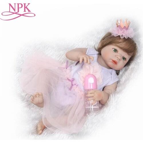 NPK 56CM Reborn Baby Dolls Realistic Girl Princess Baby Dolls Alive Reborns Toddler bebe Washable reborn Toy For kids Gifts