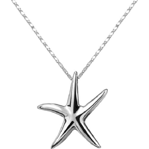 Fashion hot silver female starfish pendant necklace small starfish cute woman necklace fashionable gift