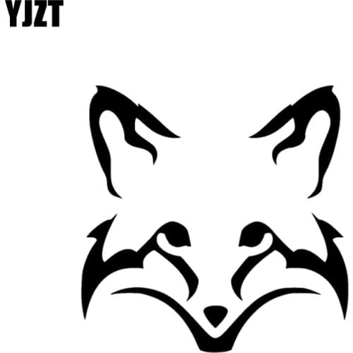 YJZT 13.5CM*13.5CM Cute Fox Face Head Vinyl Decal Car Sticker Animal Black/Silver C3-0374