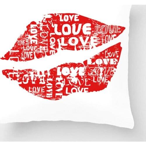 Red Lips Printing Throw Pillowcase Decorative Cushion Cover Love Kiss Pillowcase Perfect Gift By Lvsure For Car Sofa Seat