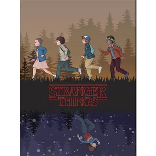 Stranger Things Carton Pre-Printed 11CT Cross Stitch Embroidery Kit DMC Threads Knitting Handicraft Craft Needlework Design
