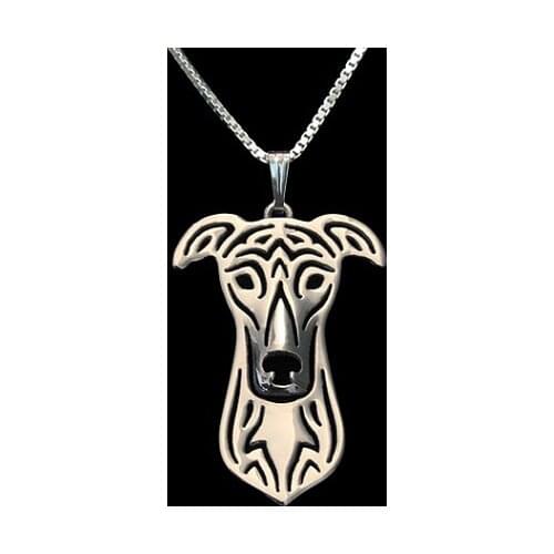 Wholesale cartoon Boho Chic Alloy greyhound necklace greyhound dog pendant jewelry golden colors plated 12pcs/lot