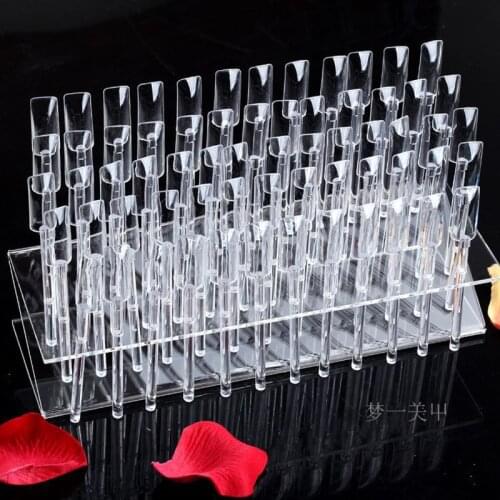 New 64 Tips Pop Sticks Nail Art Practice Display Stand Chart Nail Gel Polish Color Card Removable Rack + Display Palette