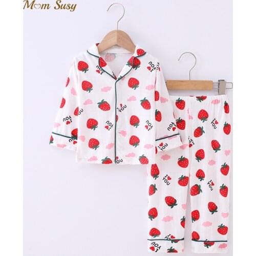 Baby Girl Boy Bamboo Pajamas Sets Coat+Pant 2PCS Cartoon Infant Toddler Sleepwear Child Home Suit Bamboo Baby Clothes 1-12Y