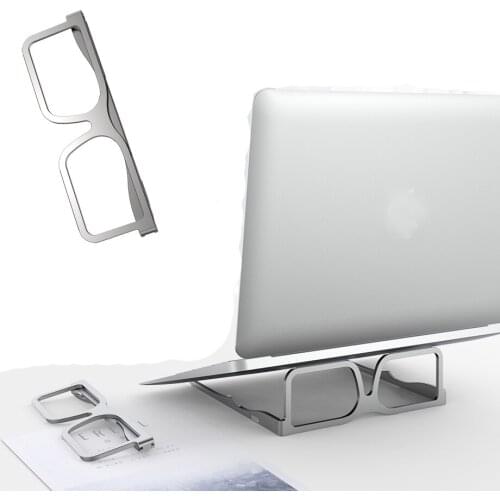 2 PCS Ergonomic Laptop Stand Riser Portable Foldable Notebook Holder Aluminum Tablet Cooling Bracket Glasses Shape Wholesale X2