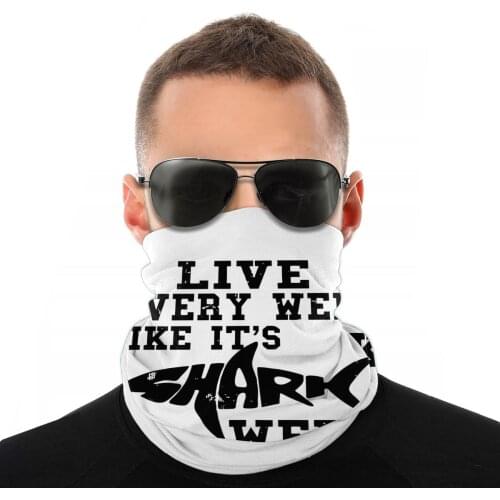 Shark Week Scarf Neck Face Mask Men Women Halloween Tube Mask Tubular Bandana Protective Headband Outdoor Camping