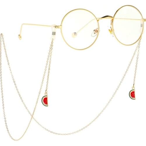 Fashion Fruit Pendant Sunglasses Lanyard Strap for Women Pearl Eyeglasses Hanging Chain Cord Necklace Glasses Holder Accessories