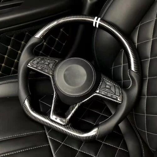 Cuatomized Carbon Fiber Sports Steering Wheel Alcantara Leather Compatible for Nissan X-TRAIL Kicks Qashqai 2014-2020