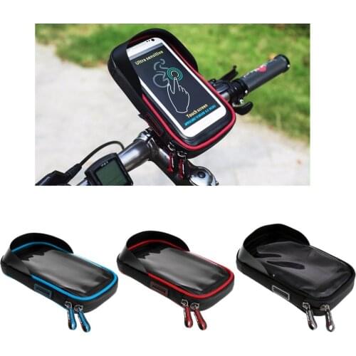 Bike Handlebar Phone Bag Thin Front Tube Pannier Bag Rotary Phone GPS Mount