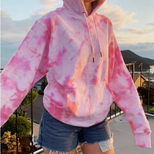 Hoodies Women Fashion Tie Dye Hoodie Sweatshirt Oversized Drawstring Long Sleeve Winter Streetwear Women Clothes Hoodie