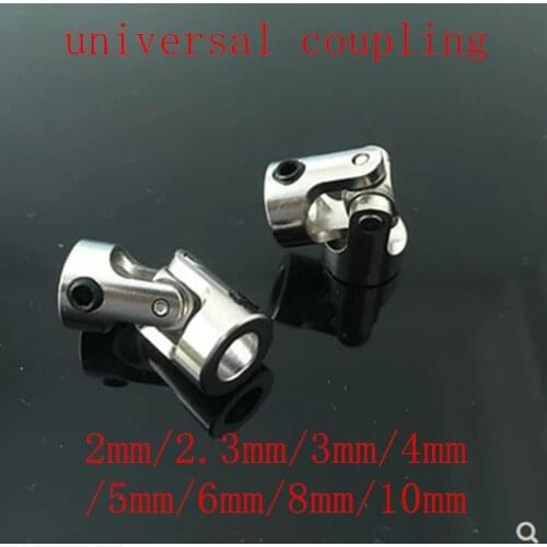 1pc 2mm 2.3mm 3mm 3.17mm 4mm 5mm 6mm 8mm 10mm RC Car Boat Model Universal Coupler Joint Coupling Steel Shaft Connector