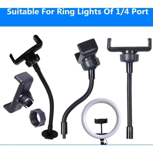Universal 1/4 Screw Mobile Phone Clip For Width less than 8.5cm Phone Metal Plastic 360 Degree Clamp For Ring Light Replacement
