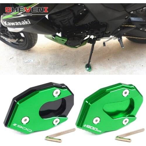 For Kawasaki Z900 Z 900 Z900RS Z900 RS 2017 2018 2019 Motorcycle CNC Kickstand Side Stand Enlarger Extension green enlarge Pad