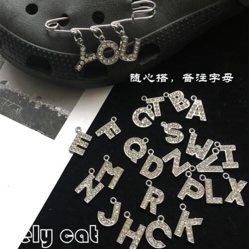 Letter shoe buckle2021 Croc Charms DIY Shoe Pin Decoration Simple Retro Shoes Buckle Fashion Clogs Buckle Make Your Shoes Unique