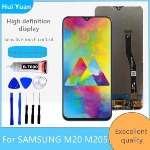 AMOLED 6.3'' LCD For SAMSUNG Galaxy M20 2019 SM-M205 M205F LCD Display Touch Screen Digitizer Assembly replacement parts