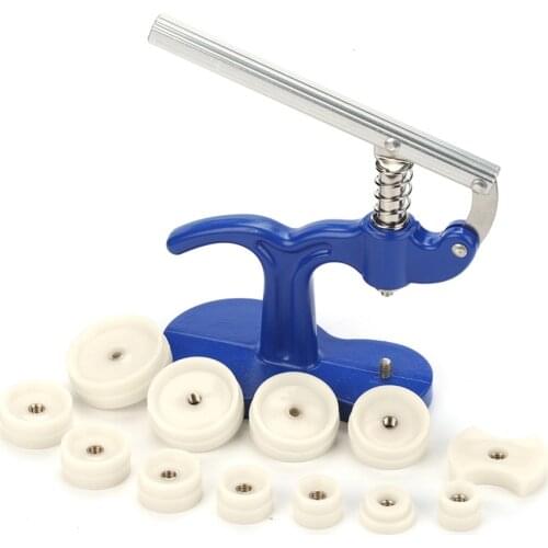 1 Set Stamping Dies The Watch Case Crystal Front Cover Back Cover Screw Press Mechanism Accessory Watchmaking Tools + 12 Molds