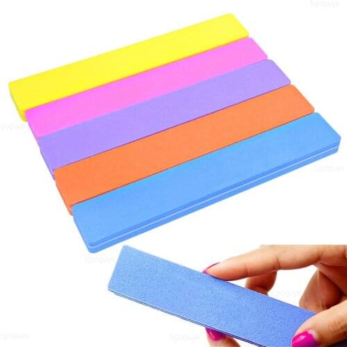 100/180 Half-Moon Shaped Buffer Polishing Sandpaper Stick Grind Block Nail Art Nail File Lapping Burnish Manicure Sanding Tool