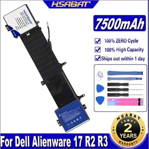 6JHDV 6JHCY 7500mAh Battery for DELL Alienware 17 R2 R3 New YKWXX17 5046J P43F Series ,ALW17ED-4838, ALW17ED-2728 Batteries