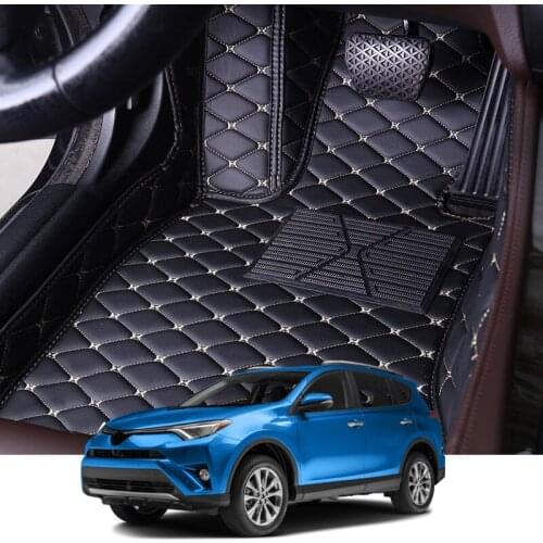 For Toyota RAV4 IV XA 40 2013-2017 5 Seats LHD Car Floor Mats Set Leather Cover Mat Styling Foot Protector Pad Auto Accessories