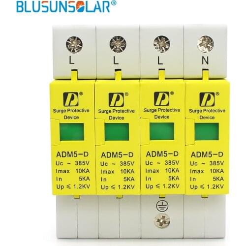 BULSUNSOLAR10 pieces lot High Quality Lightning Surge Protectors 4P 10KA 220V 385V Low-Voltage Surge Protection Device