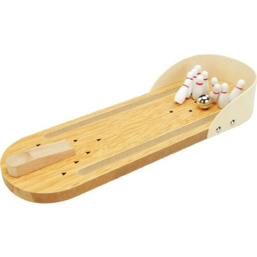 Wooden mini bowling, parent-child leisure interactive board game, childrens intelligence development education toys,Toy bowling