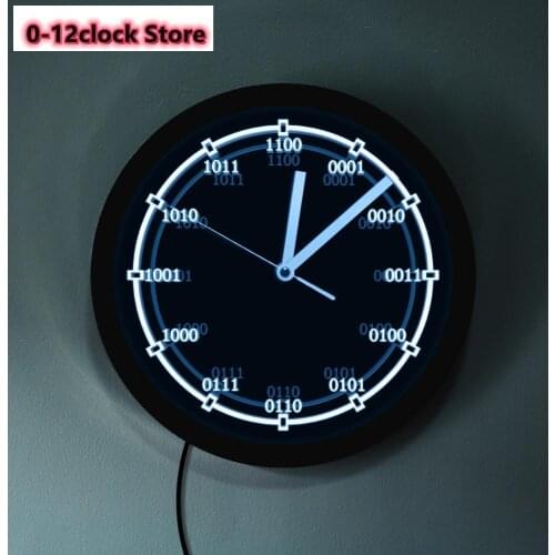 Binary Code LED Neon Sign Modern Design Silent Watch with Backlight Math Number Wall Clock Equation F Teachers Gift reloj pared