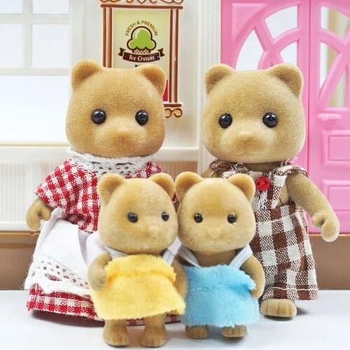 Simulation Forest Rabbit Family Doll Dollhouse Figures Furniture DIY Playset PlayHouse Bedroom Girl Toys Accessories Xmas Gifts