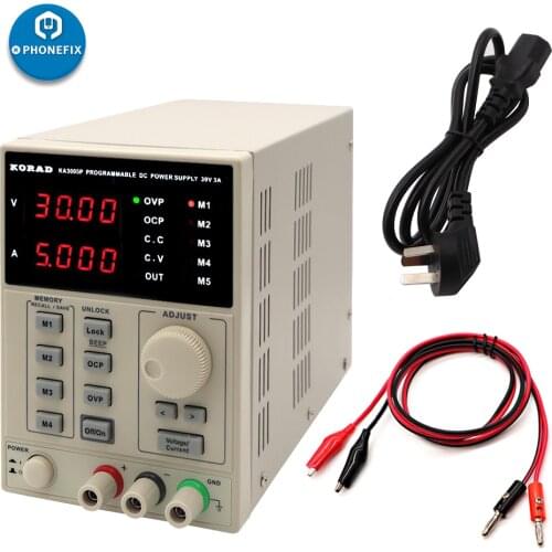 220V 30V 5A KORAD KA3005D Regulated Digital DC Power Supply Precision Adjustable Power Supply for Phone Repair, Lab Equipment