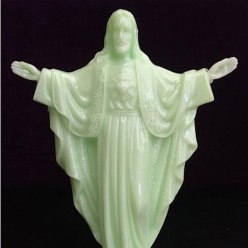 Creative Fluorescence Jesus Statue Christ Pray Decoration Home Office Decor Crafts Christian Statue Religious Gift Catholicism