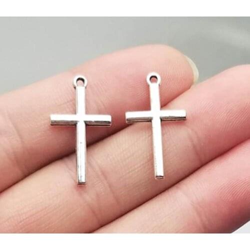 50pcs/lot--23x16mm, Antique silver plated cross charms,DIY supplies,Jewelry accessories