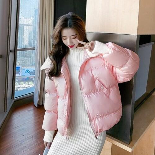 Han edition loose show thin mink fur collar small cotton-padded jacket fresh short knit cuff bread served sweet coat