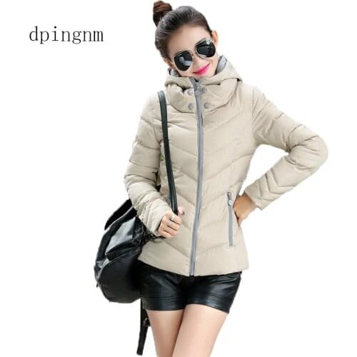 2019 Winter Jacket women Plus Size Womens Parkas Thicken Outerwear solid hooded Coats Short Female Slim Cotton padded basic tops