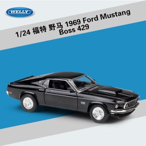 WELLY 1: 24 Ford Mustang Boss 429 1969 Diecast Alloy Car Model Collection Decoration Souvenir Ornaments Static Vehicle Display