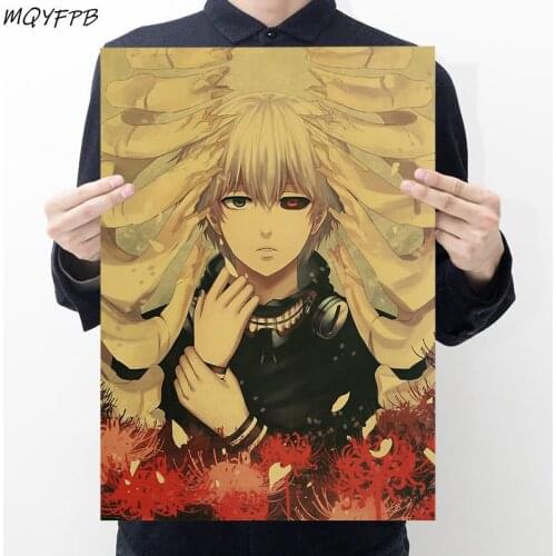 Anime Tokyo Ghoul Kraft paper poster Home Decorative painting Wall Stickers 50.5x35cm