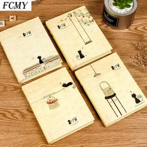 2021 New Cute Silly Cat Creative Hardcover Diary Books Color Inside Page Notebook Weekly Planner Handbook Scrapbook Journal Gift
