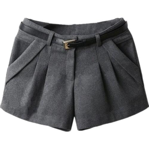 New Brand Autumn Winter Women Shorts Plus Size Mid Waist Shorts Woolen Slim Casual Shorts Women Hot-selling