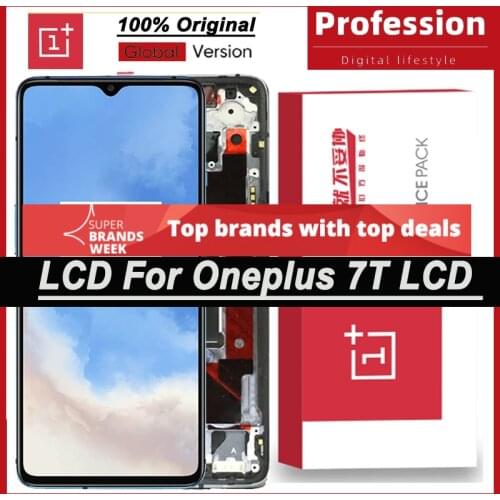 Original With Burn Shadow Display for OnePlus 7T 1+7T Full LCD Touch Screen Digitizer Assembly Repair Parts with Service Pack
