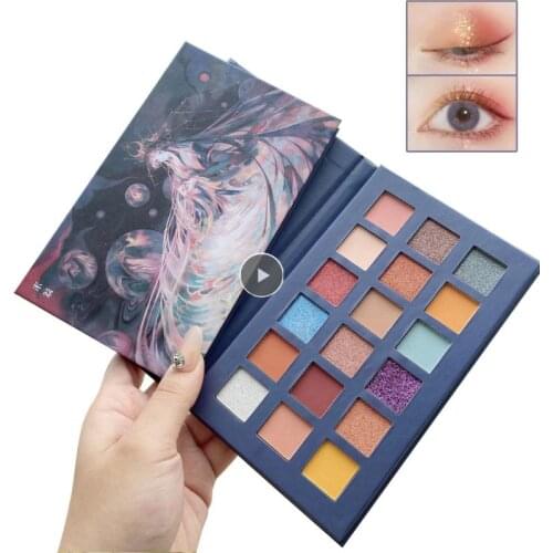 18 Color Purple Sequins Eye Shadows Palette Colorful Artist Shimmer Glitter Matte Pigmented Powder Pressed Eyeshadow Makeup TSLM